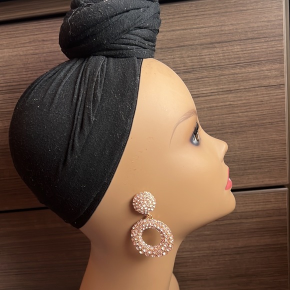 Rhinestone Long Drop Earrings - Picture 6 of 6